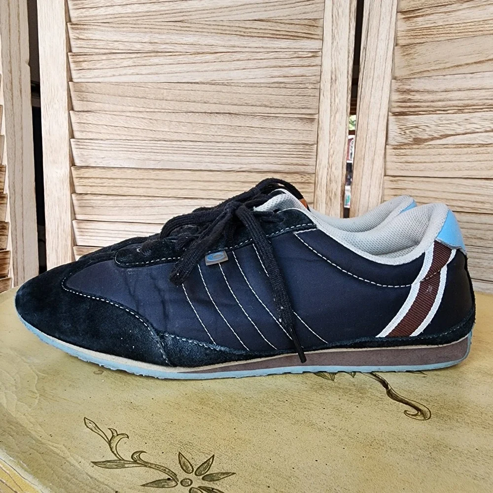 Coach Sz 9M Black Nylon Suede Nikki Sneakers Low Top Athletic Preppy Minimalist